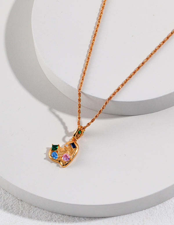 Sterling silver love inlaid chain