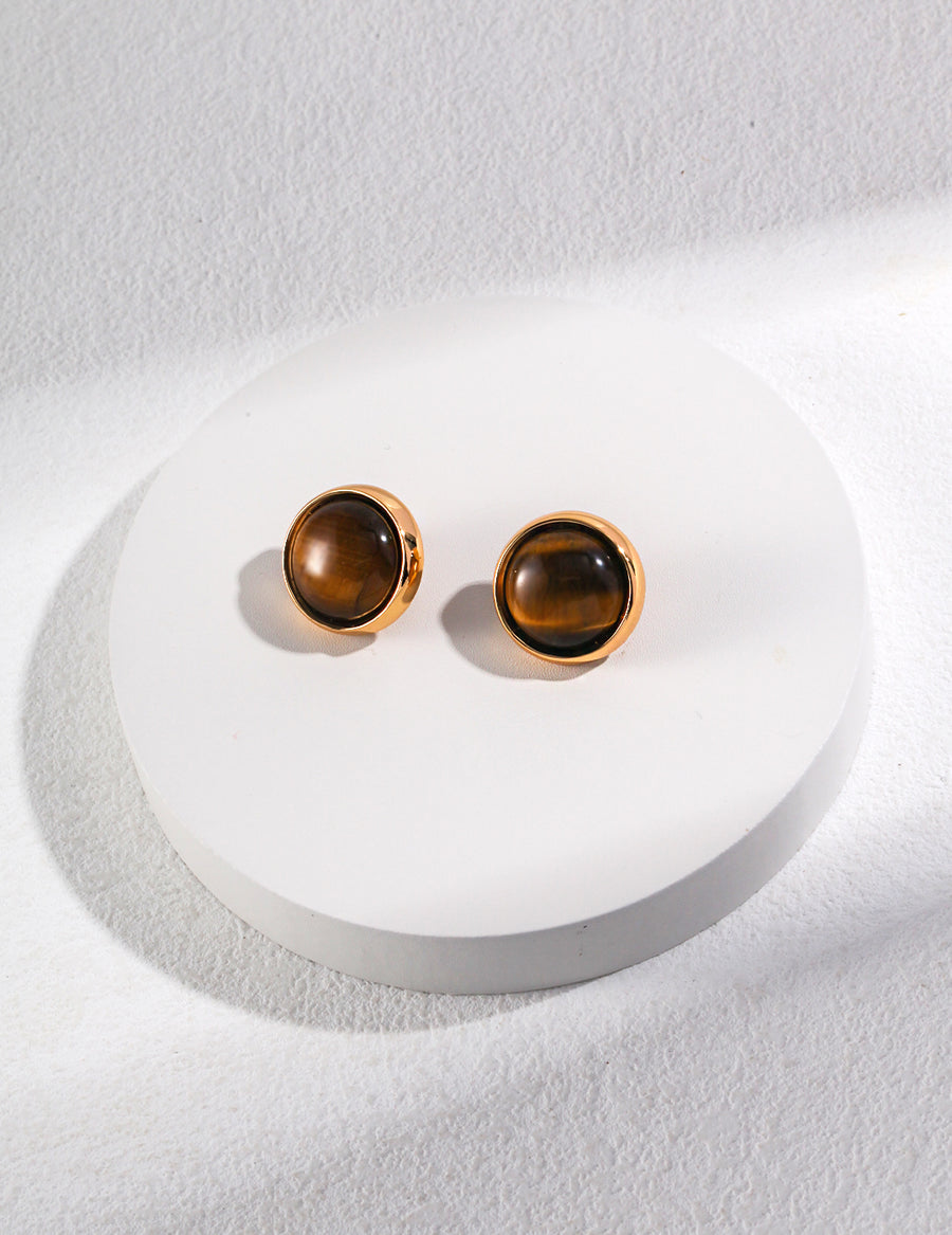 Tiger Eye Stone Earrings