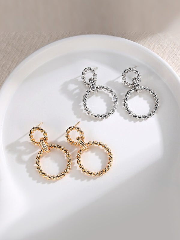Advanced geometric round earrings