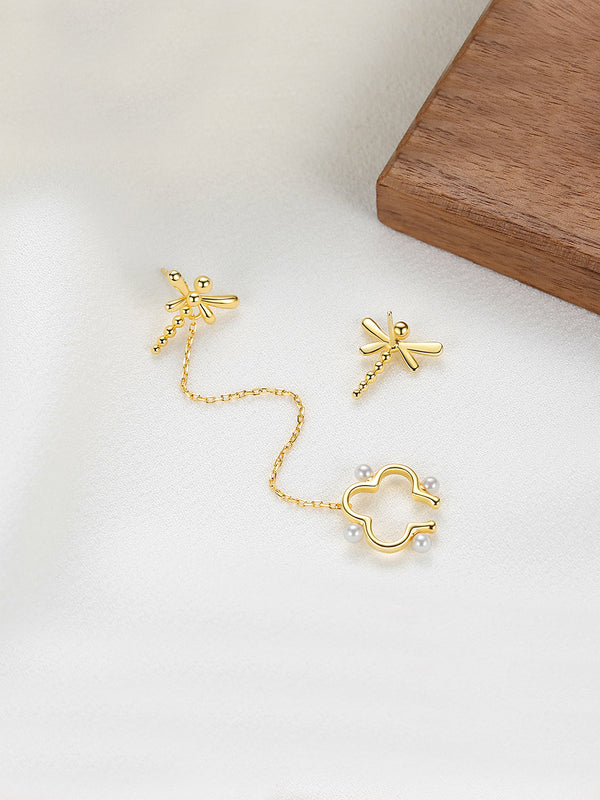 AB Asymmetric Little Dragonfly Earrot earrings