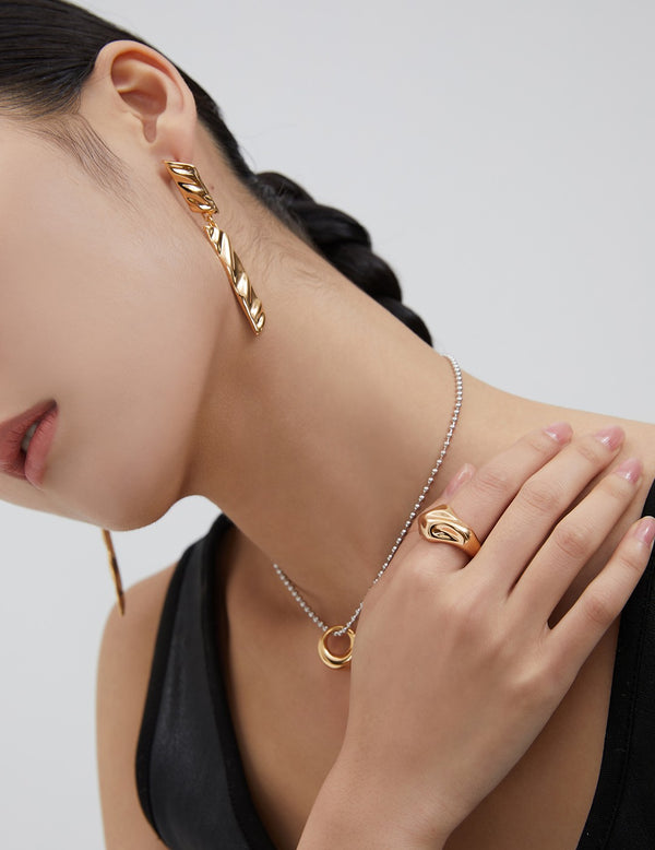 AB satin texture earrings