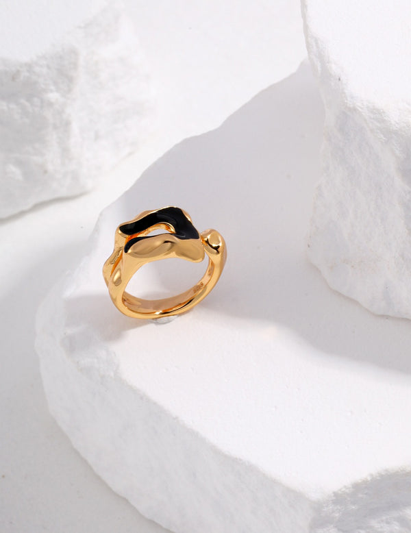 Sterling silver drip glaze rings