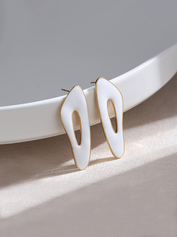Advanced French retro sterling silver drop oil ear decoration