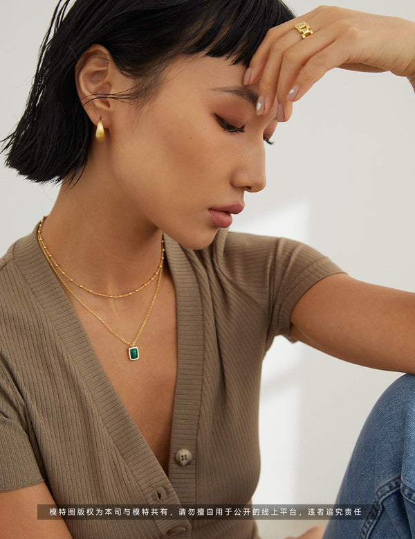 Peacock Clean Necklace Earrings Set