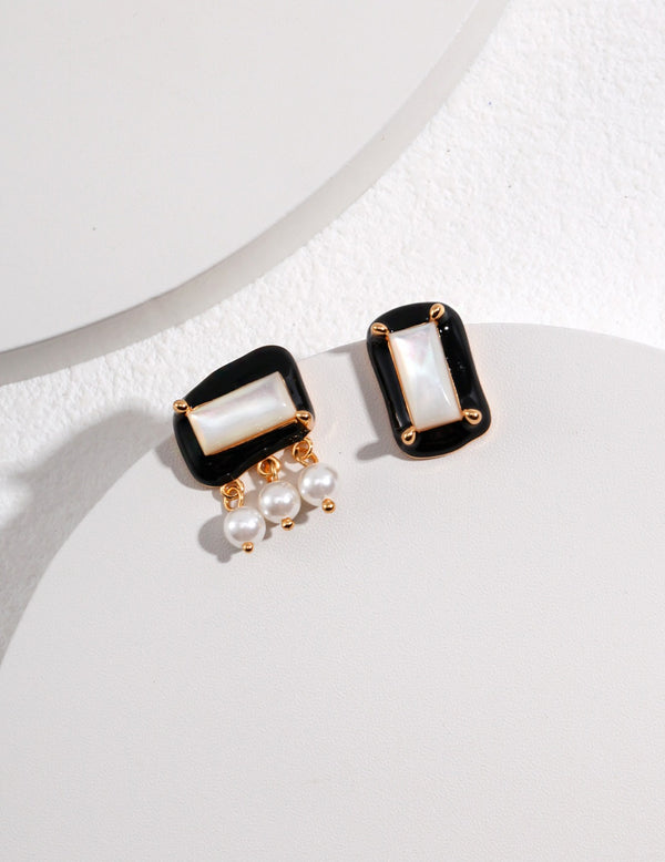 Vintage French AB asymmetric earrings