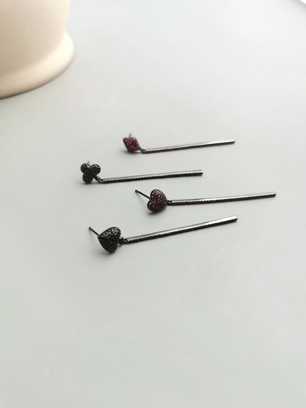 925 Tremella Drinking Women's Love -shaped Black Hold'em