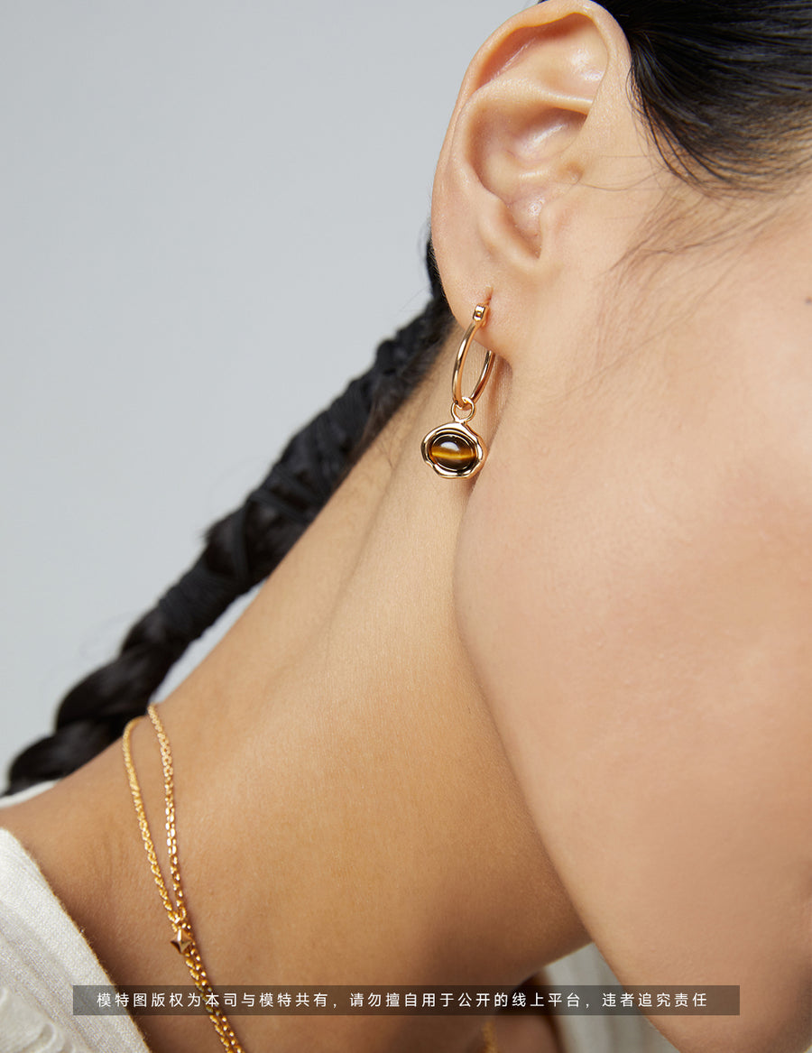 Tiger Eye Stone Earrings